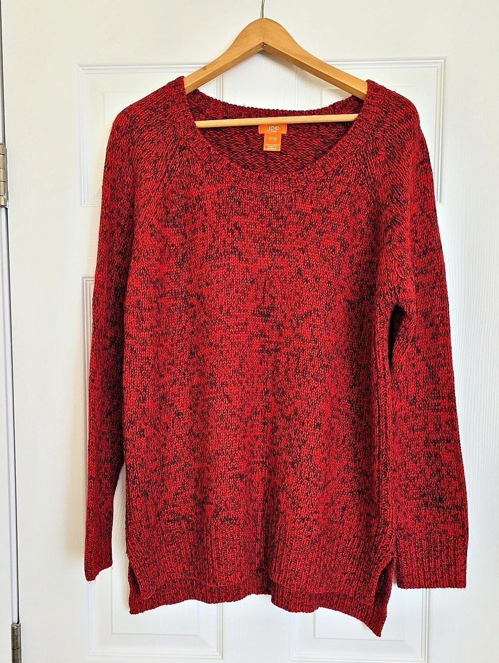 Joe Fresh Red & Black Crewneck Sweater